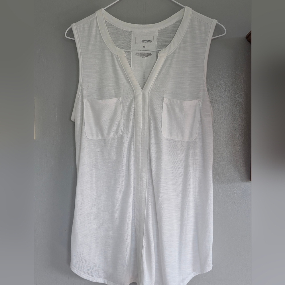 Sonoma White Sleeveless Top